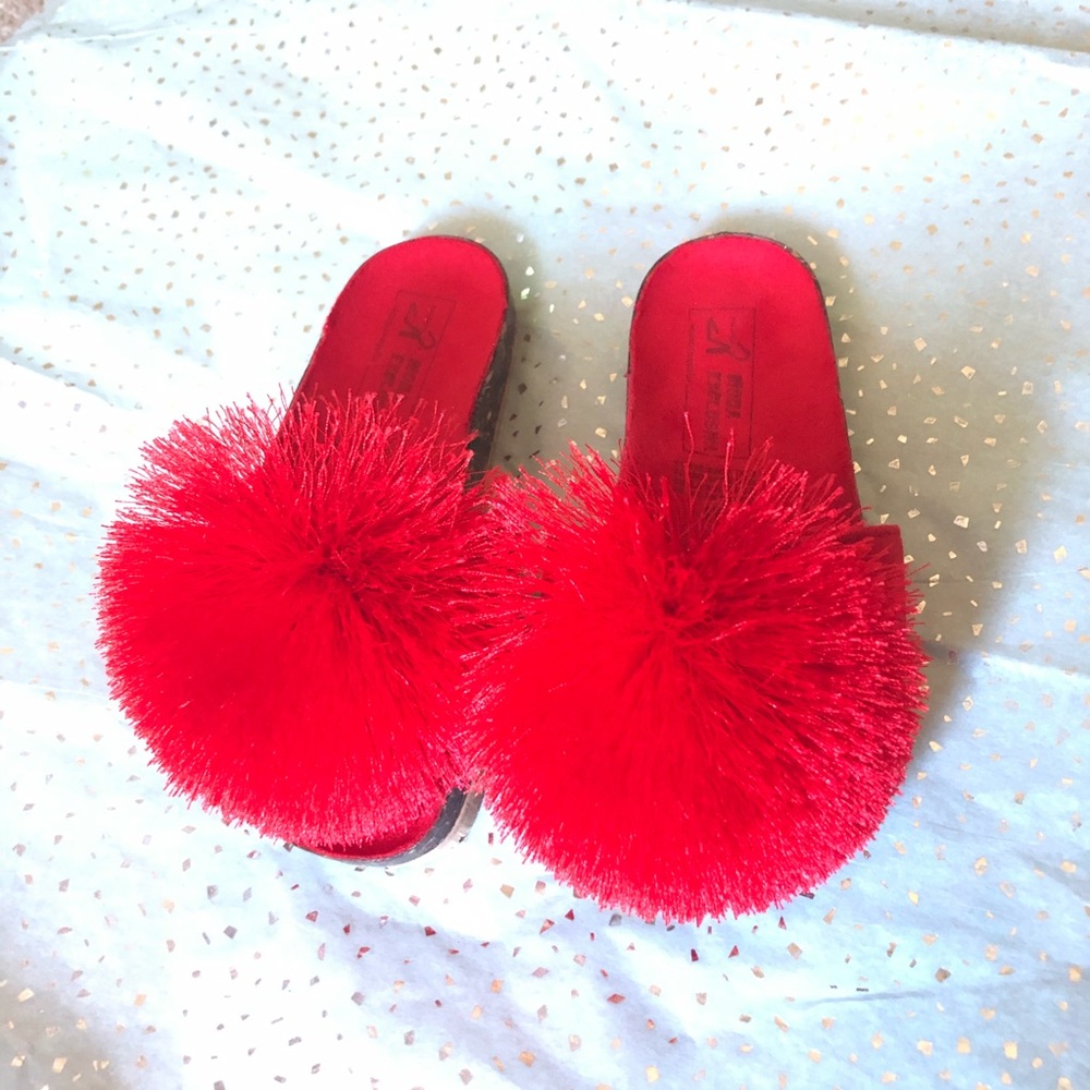 Pom pom slip ons for toddler